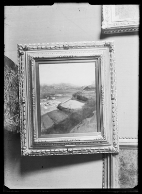 Quadro di paesaggio esposto mostra dell'ottocento ad Alessandria