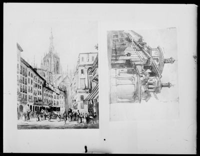 Vedute urbane milanesi, dipinti di G. Migliara