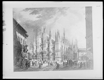 Veduta sul duomo di Milano, dipinto di G. Migliara