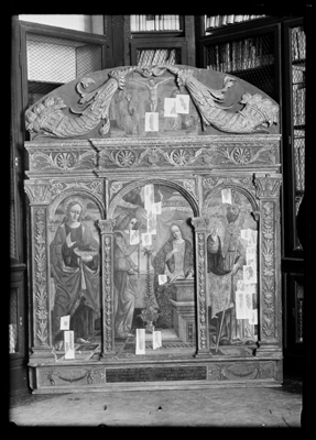 Trittico in fase di restauro