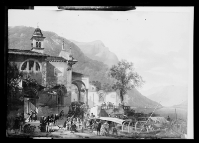 Sagra in riva al lago, quadro di G. Migliara