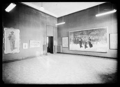 Sala espositiva con quadri di Pellizza da Volpedo