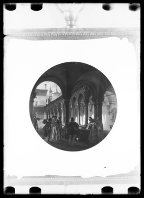 Miniatura con scena storico romanzesca, dipinto di G. Migliara