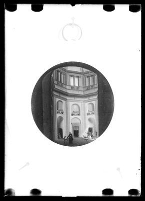 Miniatura con interno chiesa, dipinto da G. Migliara