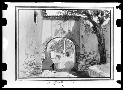 Porta a Rivalta, acquarello di G. Migliara