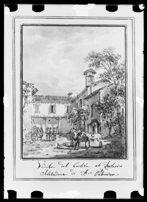 Veduta di Linterno, acquarello di G. Migliara