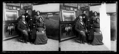 Foto di Pellizza con famiglia nel suo studio