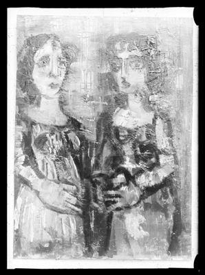 Quadro astratto di figure femminili
