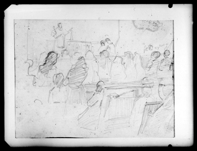 La predica disegno a matita di Pellizza Da Volpedo