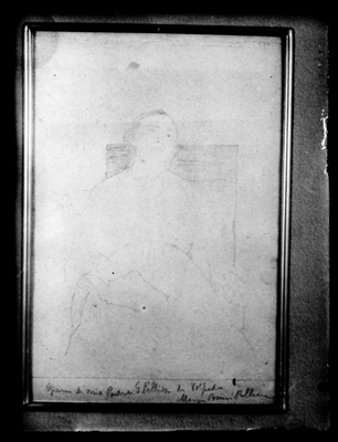 Studio di figura femminile a matita di Pellizza da Volpedo