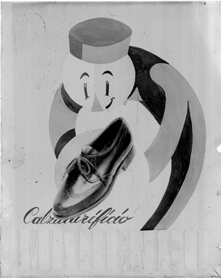 Manifesto pubblicitario del calzaturificio  Marengo ad Alessandria