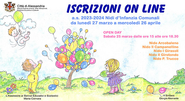 Banner iscrizioni Nidi d'Infanzia Comunali