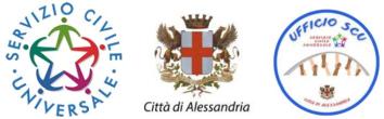 Loghi: Servizio Civile Universale; Città di Alessandria; Ufficio Servizio Civile Universale Alessandria