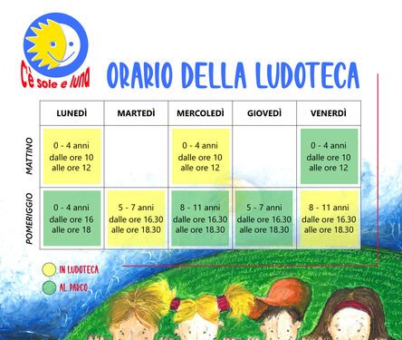 Locandina Orario della Ludoteca Outdoor